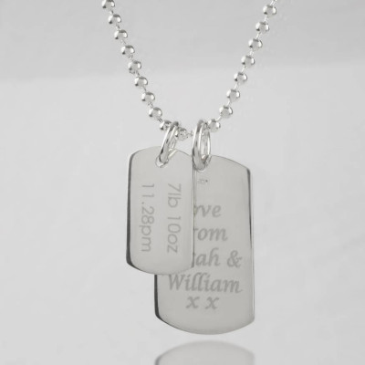 Men's Personalised Birthday Dog Tag Necklace