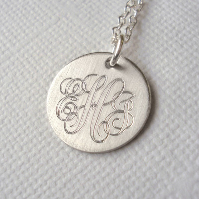 Personalised Men's Sterling Silver Monogram Necklace