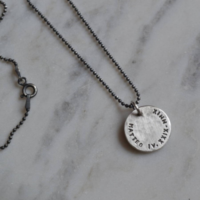 Custom Engraved Men's Silver Necklace