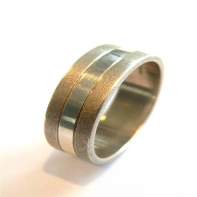 Mens Silver Wedding Band Ring - Unique Design Jewellery