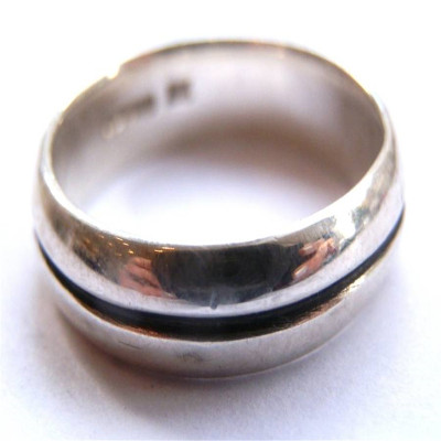 Mens Silver Oxidized Band Ring - Stylish Jewellery Accessory