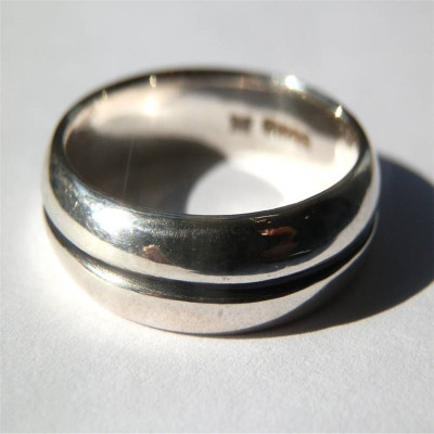 Mens Silver Oxidized Band Ring - Stylish Jewellery Accessory