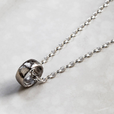 Sterling Silver Meteorite Ring Pendant Necklace
