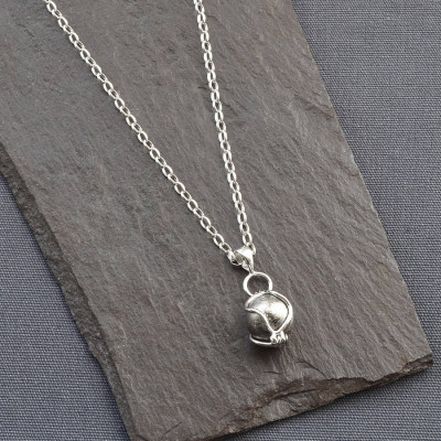 Sterling Silver Meteorite Necklace with Spinning Orb Detail