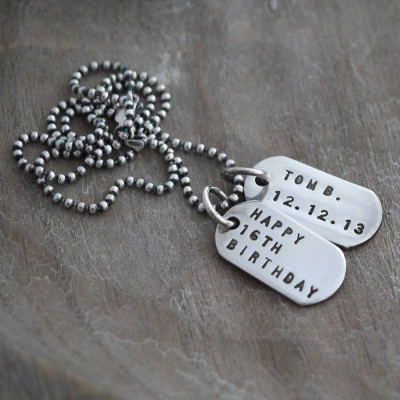 Silver Mini Dog Tag ID Tags