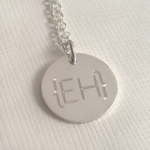 Monogram Necklace with Parentheses - Modern Style