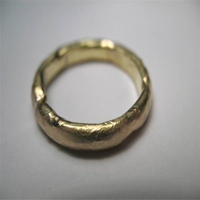 18K Gold Organic Band Ring