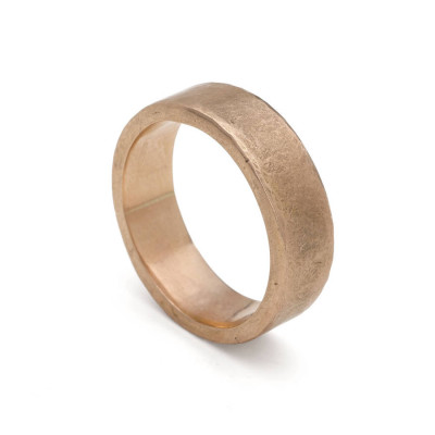 Organic 18K Gold Wide Band Ring