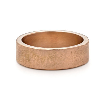 Organic 18K Gold Wide Band Ring