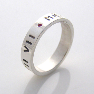 Custom Silver Couple Rings with Engraving
