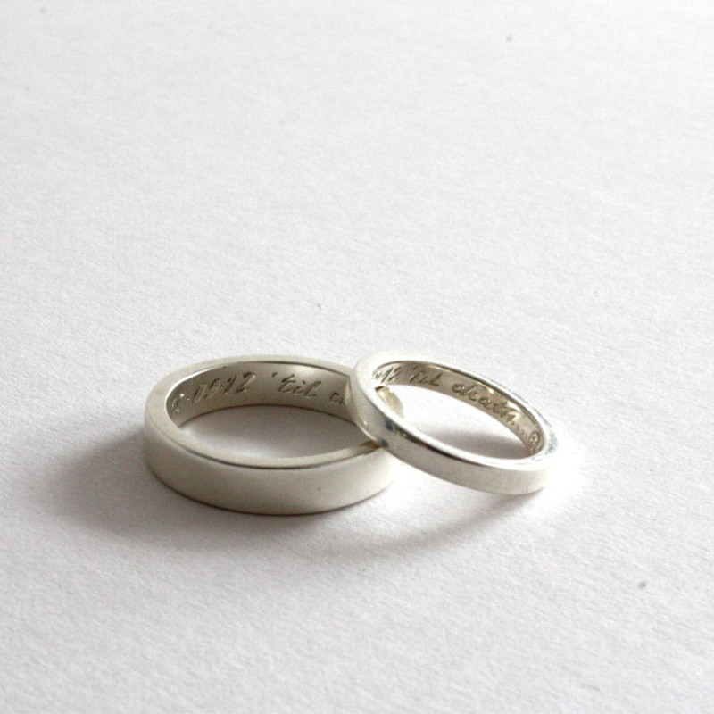 His & Hers Heart Promise Rings Set/2 | Fast Delivery Crafted by Silvery UK.