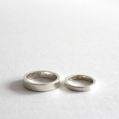 Personalised Sterling Silver Couple Rings