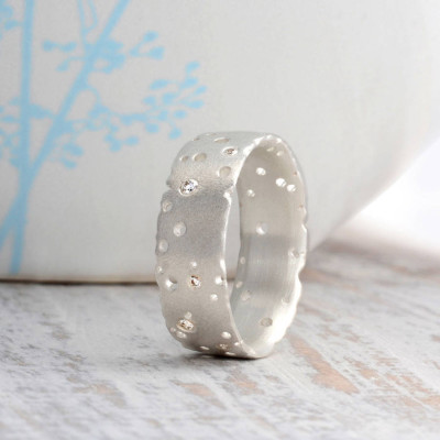 Silver Patterned Ring Band