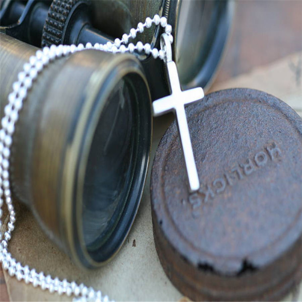 Custom Engraved "Love and Protect" Cross Mens Pendant Chain