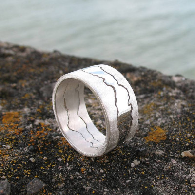 Customised Two Tone Coastline Ring