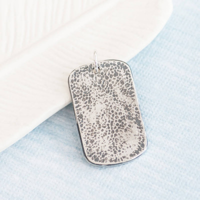 Custom Engraved Dog Tag with Hand and Foot Prints