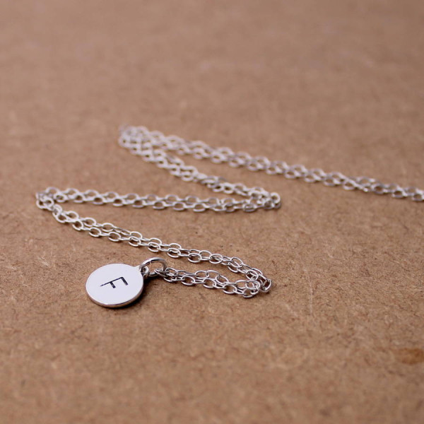 Customisable Initial Pendant Sterling Silver Necklace