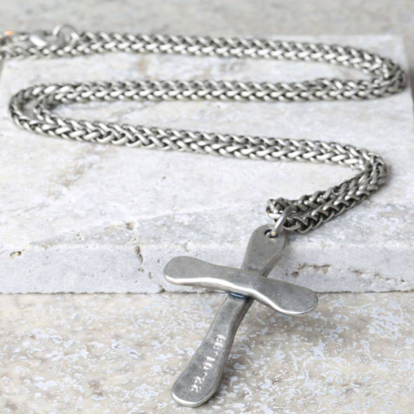 Customised Men's Antique Cross Pendant Necklace