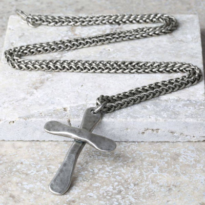 Customised Men's Antique Cross Pendant Necklace