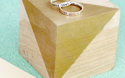 Personalised Couple's Script Name Rings | Hand-Stamped Love