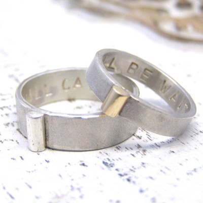 Custom Silver & Gold Couple Rings - His & Hers