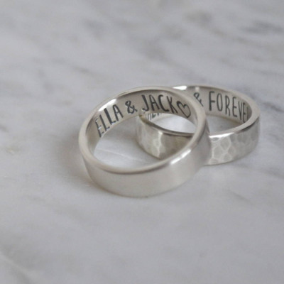 Sterling Silver Personalised Message Engraved Ring