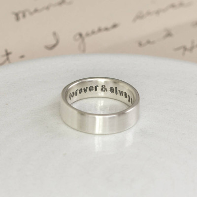 Custom Engraved Silver Hidden Message Ring"