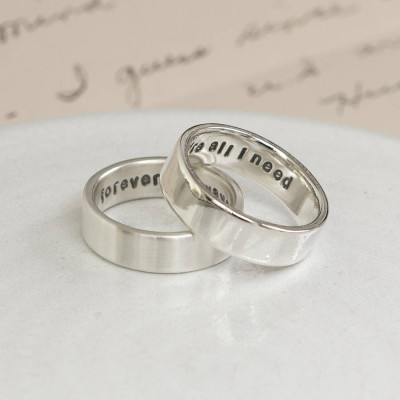Custom Engraved Silver Hidden Message Ring"