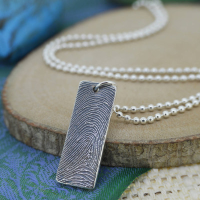 Personalised Silver Ink Fingerprint Necklace - By The Name Necklace;