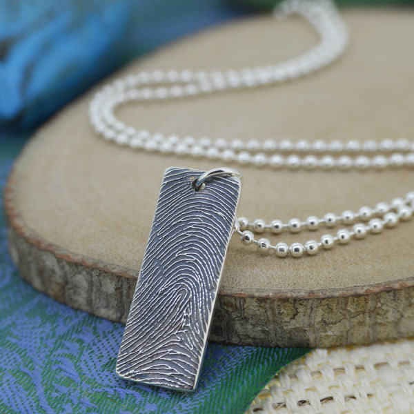 Custom Silver Handprint Pendant Necklace