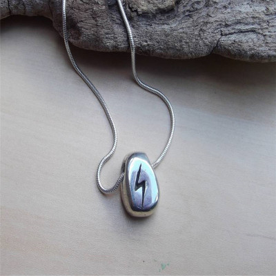Custom Silver Rune Pendant Necklace