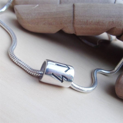 Custom Engraved Silver Rune Pendant Necklace