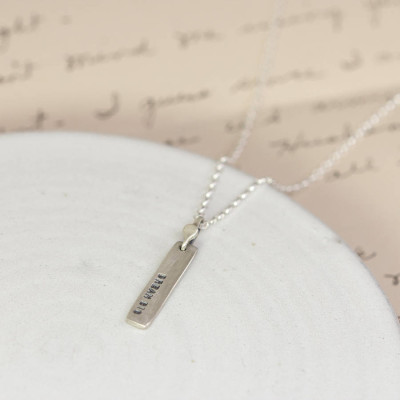 Custom Engraved Sterling Silver Tag Pendant Necklace