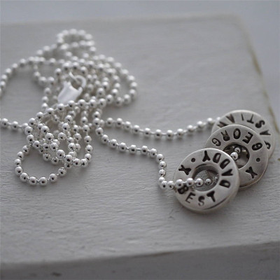 Personalised Silver Washer Necklace - By The Name Necklace;