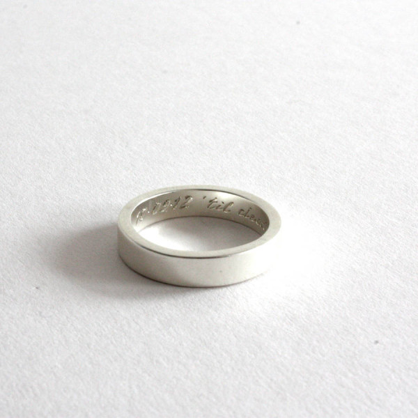 Custom 5mm Sterling Silver Engraved Band Ring