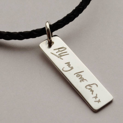 Customize Your Handwriting Leather Chain Necklace