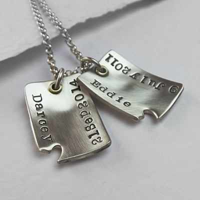 Personalised "Piece of My Heart" Curved Dog Tags