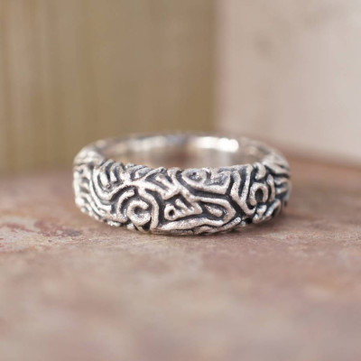 Mens or Womens Designer Reef-Style Band Ring