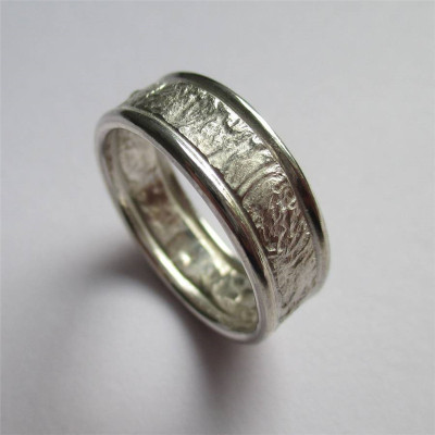 Polished Edged Rocky Outcrop Sterling Silver Ring"