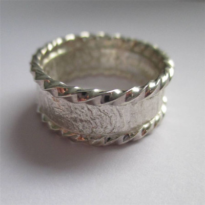 Handcrafted Sterling Silver Rocky Outcrop Twist Ring