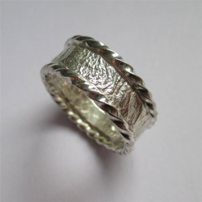 Handcrafted Sterling Silver Rocky Outcrop Twist Ring