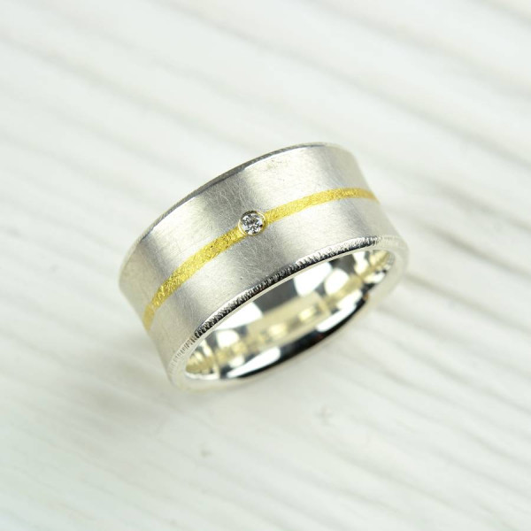 Stunning Silver & Gold Fused Diamond Ring