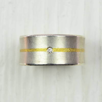 Stunning Silver & Gold Fused Diamond Ring