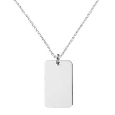 Silver Paw Print Dog Tag Pendant Necklace