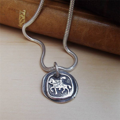 Sterling Silver Knight Pendant Necklace