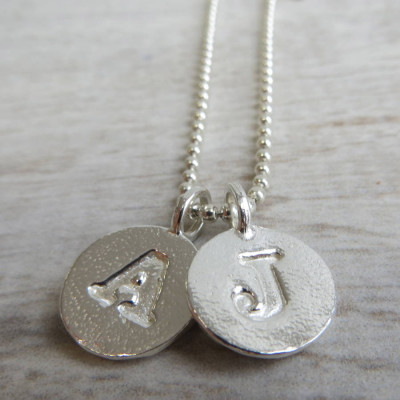 Silver Letter Pendant Necklace with Ball Chain