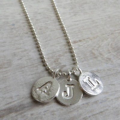 Silver Letter Pendant Necklace with Ball Chain