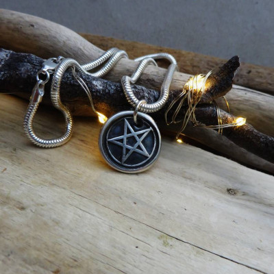 Sterling Silver Pentacle Necklace Pendant