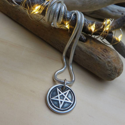 Sterling Silver Pentacle Necklace Pendant