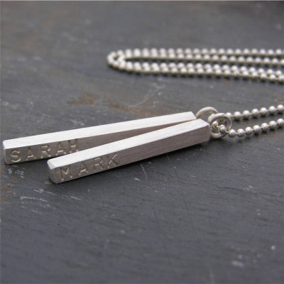 Personalised Satin Silver Necklace for Men"
